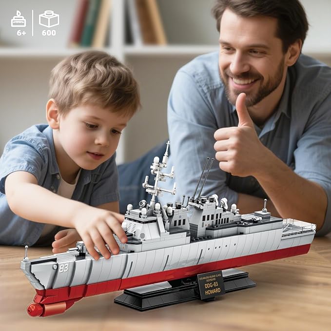 Navy Destroyer Building Set A Gift Compatible with Lego Sets for Boys 8-14 &amp Adults Perfect for Military Enthusiasts and Builders Alike (600pcs)