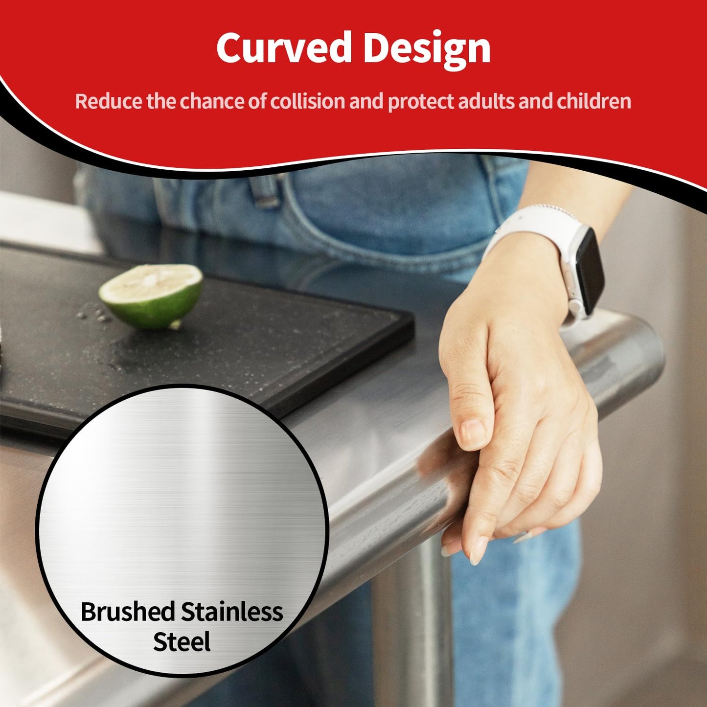 FDW Stainless Steel Table for Prep & Work 24 x 60 Inches, Commercial Heavy Duty Table with Undershelf and Adjustable Legs Food Prep Worktable for Restaurant, Kitchen