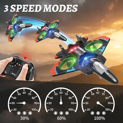 Foam Remote Control Airplanes with 3 Batteries RC Planes for Kids Adults 8-16 RC Airplane Fighter Jet with Light 360° Flip Fighter Jet Toys Stunt Roll Airplane Toy Gifts for Kids Boys