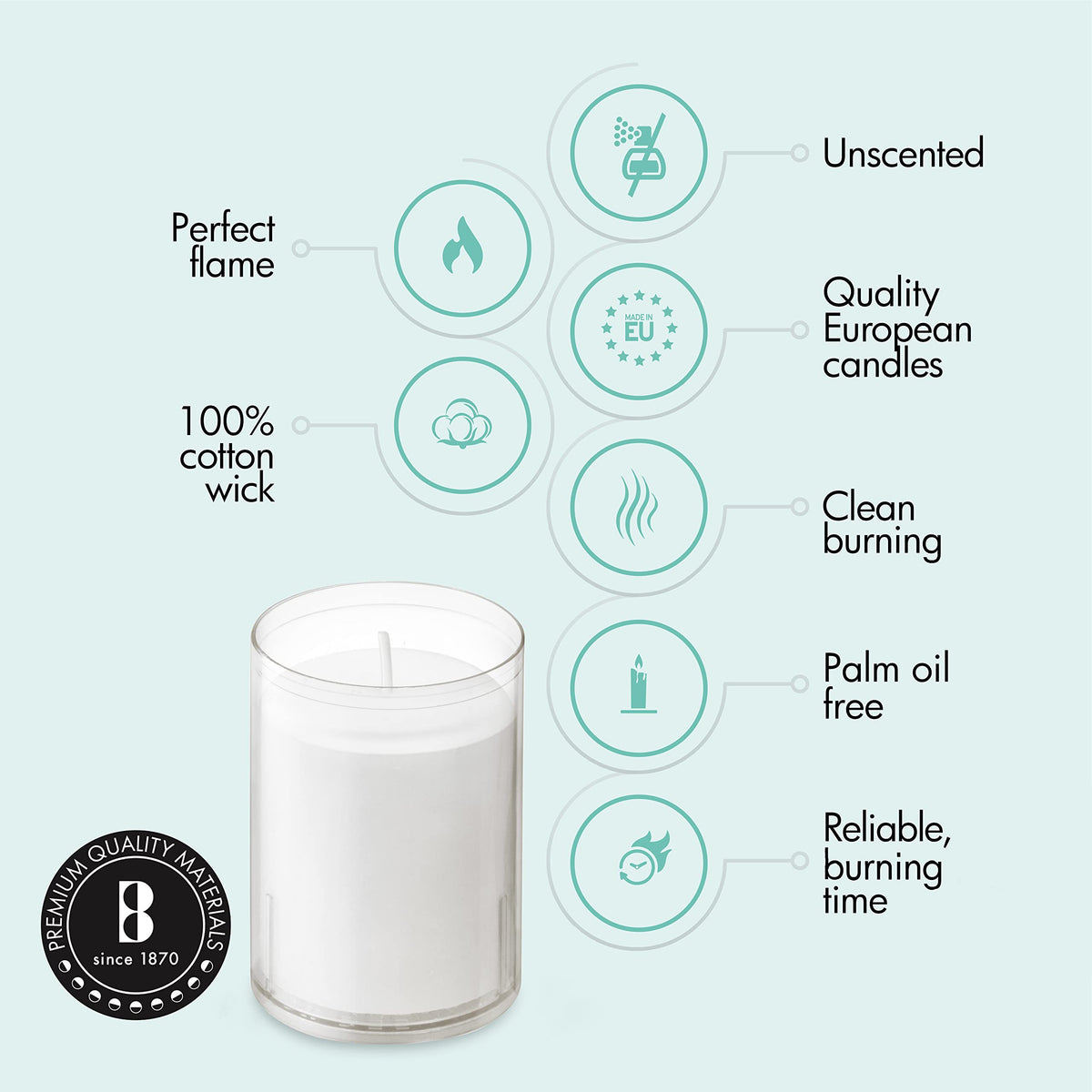 BOLSIUS 24 Hour Votive Candles - 20 Pack Restaurant Candles in Clear Unbreakable Plastic Cups - Premium European Quality - Unscented Smokeless Relight, Birthday, Party & Wedding Candles