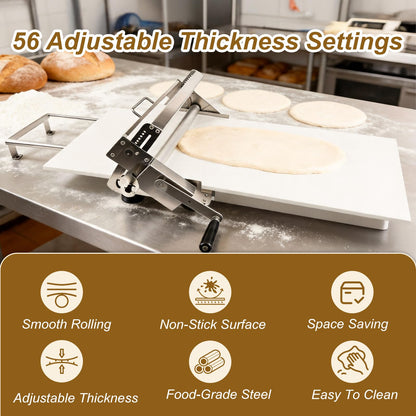 Folding Dough Sheeter Machine, Manual Stainless Steel Dough Roller Machine, 40.5"X22.8" New Pastry Roller for Commercial Home Bakery, Puff Pastry & Pizza