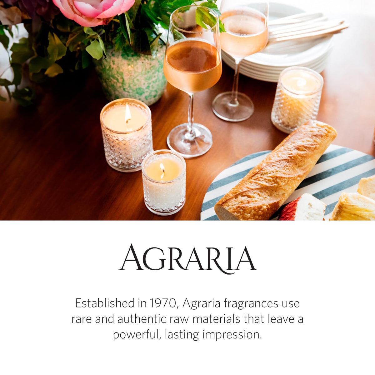 Agraria Monique Lhuillier Tomato Oakmoss Perfume Candle, 7 Oz, 40-50 Hours Flicker Time, Fresh Alluring Botanical Earthy Scented Candles for Home