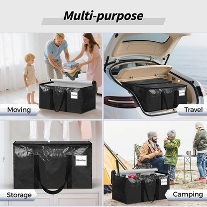 Heavy Duty Moving Bags by [Brand Name] - 8 Pack Extra Large Storage Bins with Lids & Reinforced Handles | Ideal for Clothes, Dorms & College Supplies