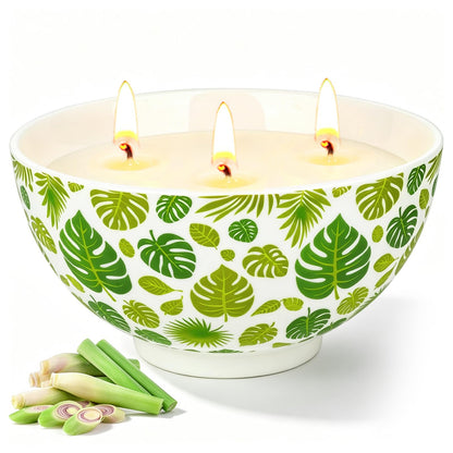 Citronella Candles Outdoor, 3 Wick Citronella Candle for Patio with Natural Soy Wax, 40 Hours Long Lasting Burn, Indoor and Outdoor Candles for Backyard, Garden, Camping, Balcony, and Summer Party