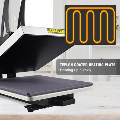 ColorSub Heat Press 15x15 inch Industrial Quality Heat Press Machine with Slide Out Drawer, Heat Press Machine for T Shirts, White