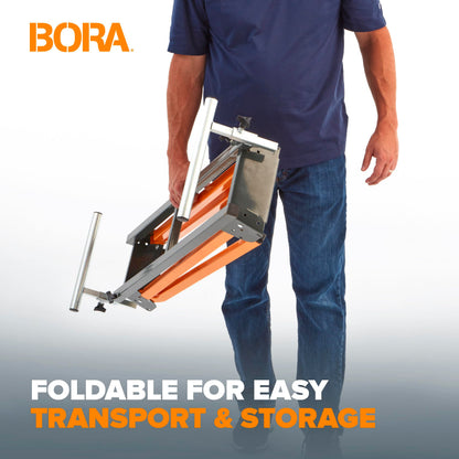 BORA Universal Miter Saw Stand with Quick Release Tool Mounting System- Portable Miter Saw Stand 500 Lbs Max Weight Load - 34-inch Height with Outrigger Arms Up to 114 Inches - PM-4000, Orange