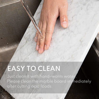 Lovdeco Marble Cutting Board, Pastry Board For Kitchen, Carrara White Marble Slab Gift With Non-Slip Feets, 12x20 Inch, 1 Piece