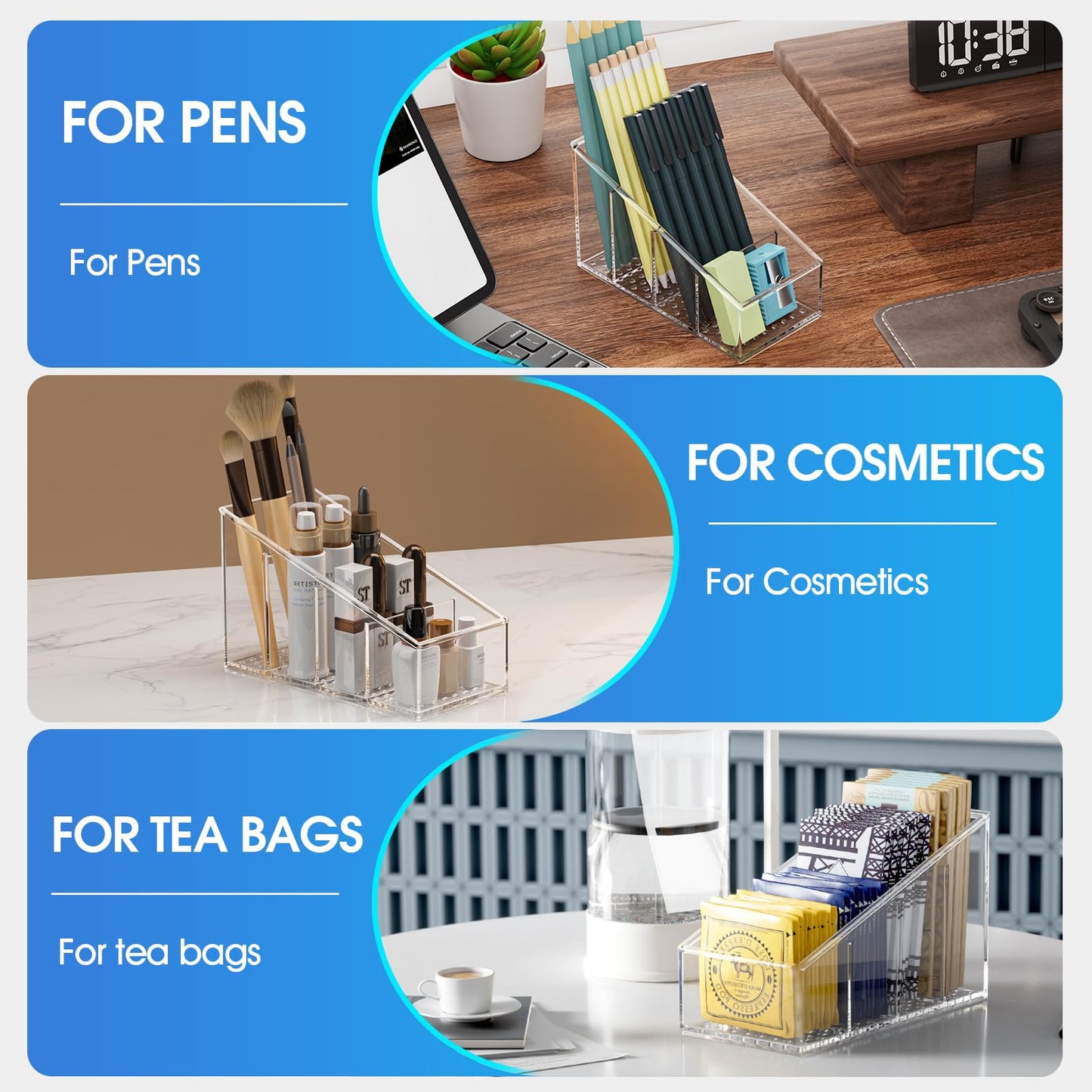 MaxGear Remote Control Holder Clear TV Remote control Storage Organizer Small Plastic Caddy for Home, 1 Pack