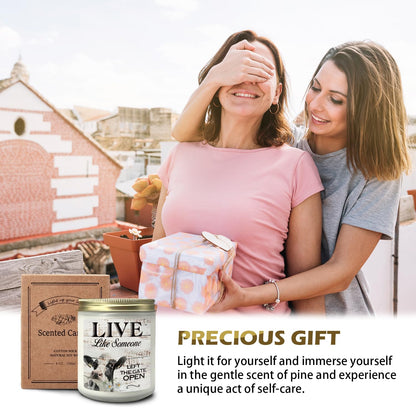 CIOJUNE Live Like Someone Left The Gate Open Cedar Scented Candles - Cow Candle, Cow Gifts for Women Cow Lovers, Cute Cow Gifts, Farmhouse Candles, Cow Stuff for Women