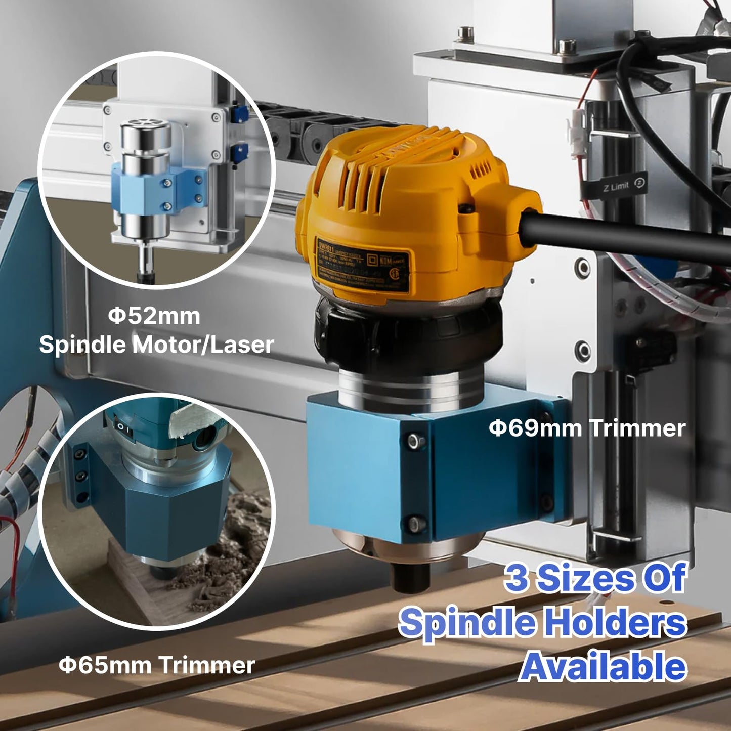 Genmitsu CNC Machine PROVerXL 6050 Plus for Metal Wood Acrylic MDF Carving + 710W CNC Compact Router Spindle Motor with LCD Digital Display