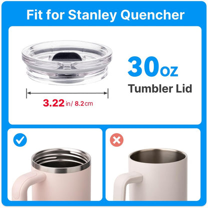 Bluwing 30oz Replacement Lid for 30oz Stanley Quencher H2.0 FlowState Tumber, Leak Proof Lid Fit for Stanley Cup, Reusable Dustproof Tumbler Cover