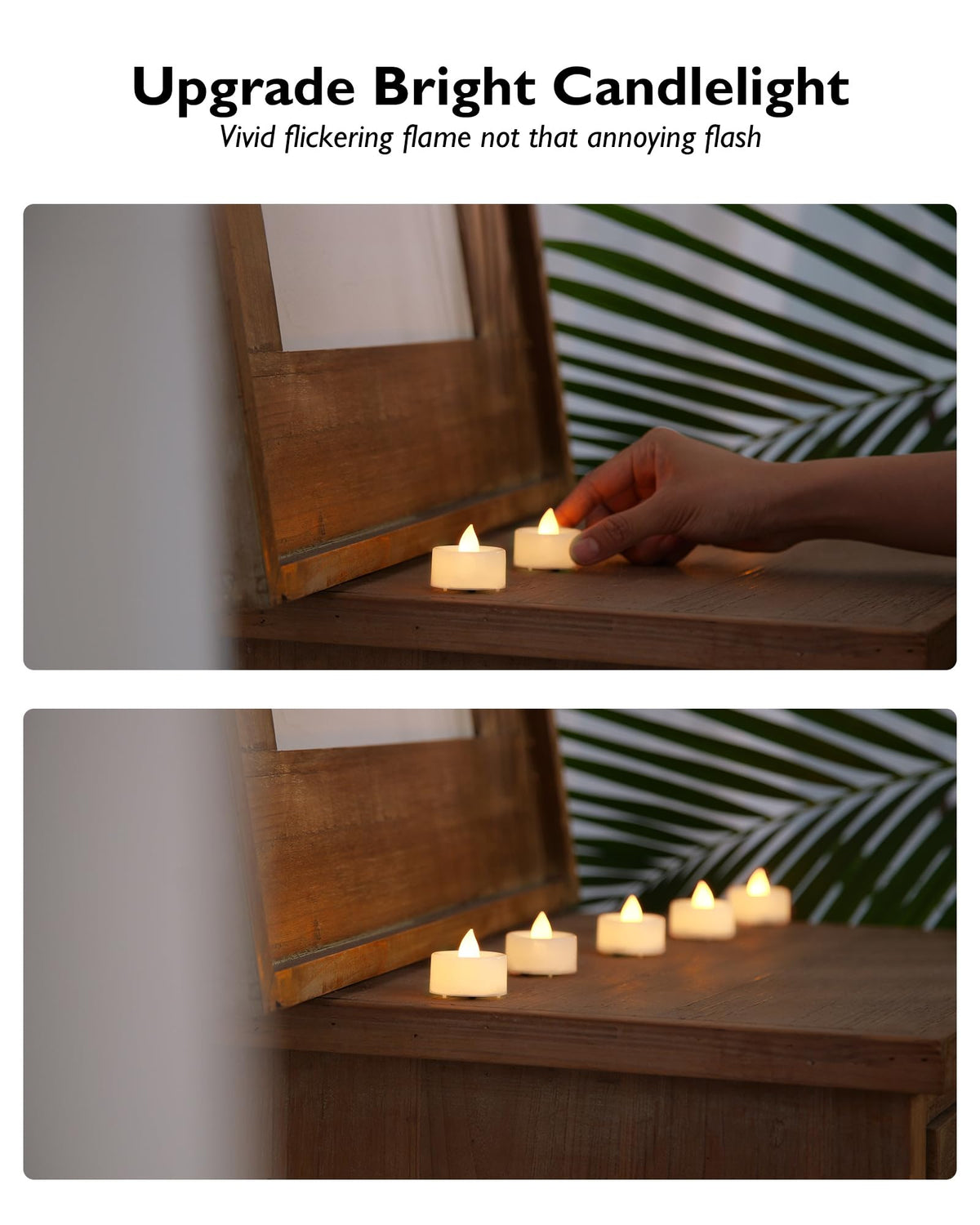 BEICHI Set of 24 Flameless LED Tea Lights Bulk, Electric Tealight Candles, Small Fake Candle Battery Operated, Warm White Flickering Mini Candles for Christmas, Home Decor