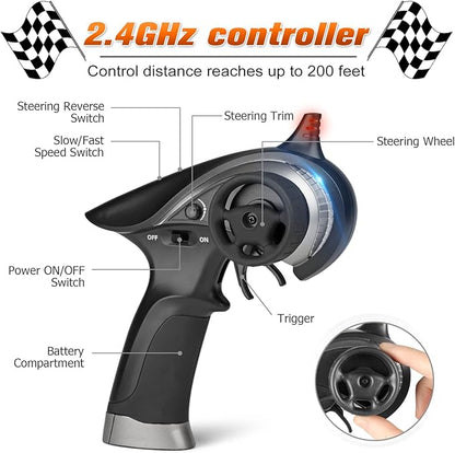 HAIBOXING 1:18 Scale RC Car All Terrain Remote Control Truck 4WD 36KM/H High Speed Hobby Grade Electric RC Car for Adults and Kids with Two Batteries Waterproof Off-Road RC Buggy RC Vehicle