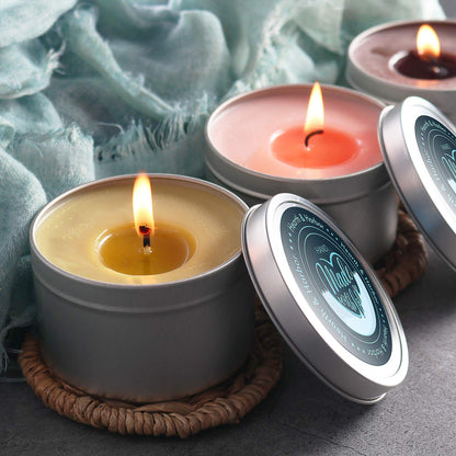 Hearth & Harbor Tin Candle Jars for Making Candles - DIY Candle Containers with Lids - Metal Candle Jars - Bulk Tins Storage for Candle (Stainless Steel, 8)