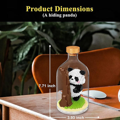 Creative Panda Toy Building SetAdult Mini Animal Friend SetParty Favors Gift for FriendsAnimal Lover Office Home Decor Building Block KitNew Year Easter Birthday Gift for Family(Hiding)