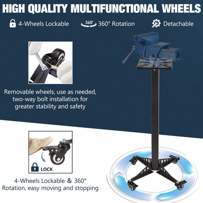 Krimocy Bench Grinder Stand, Mount Vise and Grinder Stand Pedestal with 9.85" x 8.66" Mounting Plate, Compatible with Most Bench Grinders