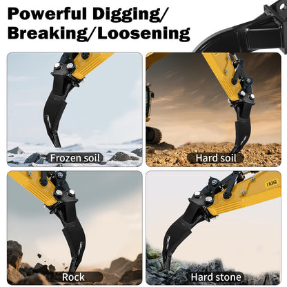 Mini Excavator Ripper - Mini Excavator Attachments for 1-1.8 ton mini excavator | 90mm Span | 0.98in Hole | Includes Pins | for Farm, Garden, Construction and Road Maintenance.