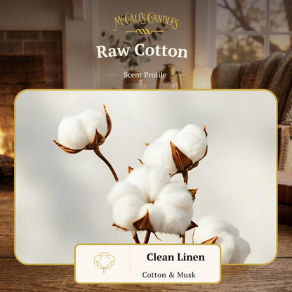 McCall’s Candles | Raw Cotton | 26 oz Scented Candle | USA-Poured | Vintage Rustic Jar | Fresh Clean Home-Inspired Fragrance