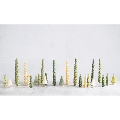 Creative Co-Op Unscented Tree Shaped Taper Candles, Cedar Green, Boxed Set of 2