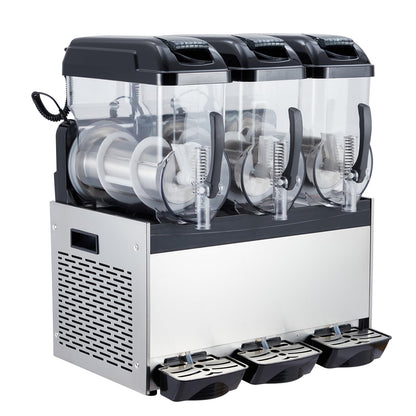 PeacefulHues Commercial Slushy Machine Frozen Drink Machine, Three Tank 12l 860w Stainless Steel, Margarita Wine Slush Smoothies Maker for Restaurant Bar Party