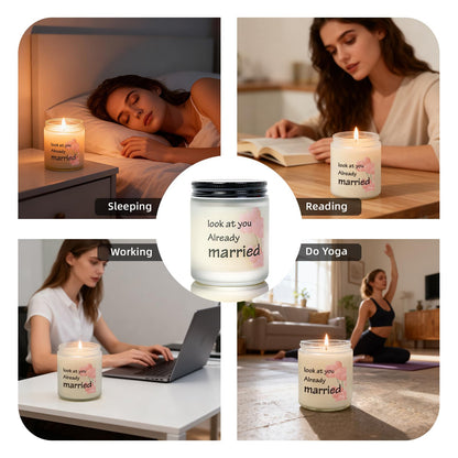 Lavender & Eucalyptus Scented Aromatherapy Candle - Natural Soy Wax, Long-Lasting, Ideal Newlywed Gift for Friend on Wedding/First Anniversary/Christmas