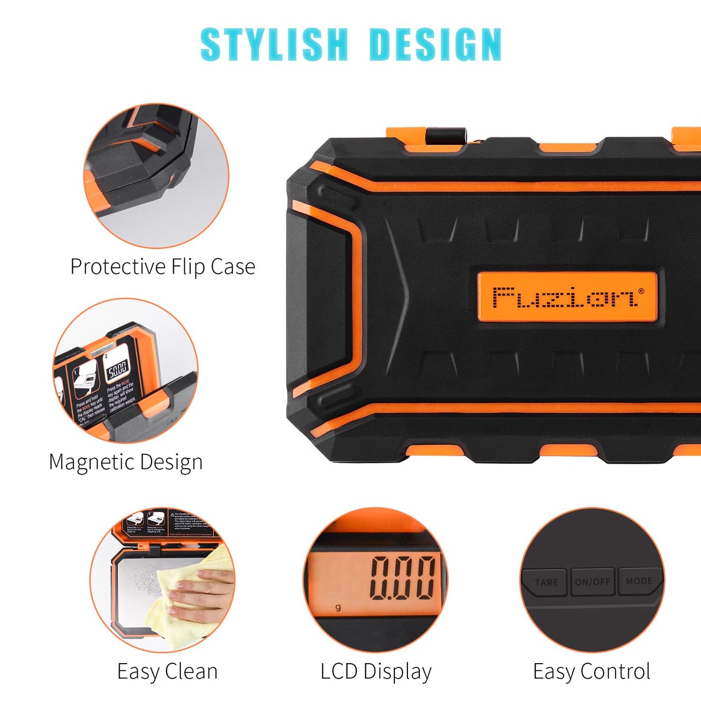Fuzion Digital Pocket Scale, 500g x 0.01g Gram Scale, Mini Scale 6 Units Jewelry Scale with LCD Display, Tare Function for Food, Jewelry, Coin, Coffee