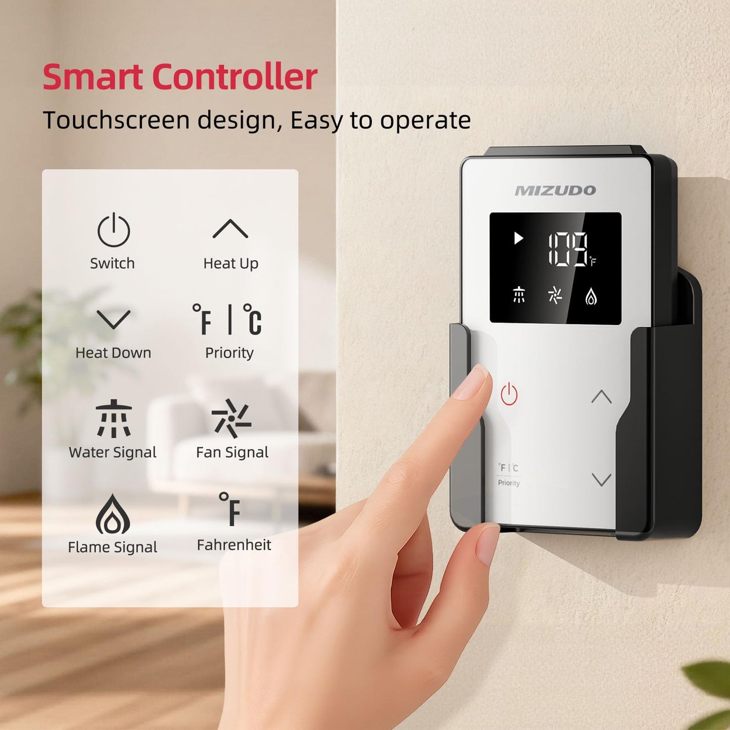 MIZUDO 180,000 BTU Natural Gas Tankless Water Heater, Outdoor Installation Up to 8.1 GPM, CSA Certified Instant Hot Water Heater for Residential Whole House, GEN 3