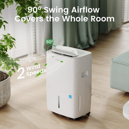 Waykar 120 Pints Energy Star Dehumidifier for Spaces up to 6,000 Sq. Ft at Home, in Basements and Large Rooms with Drain Hose and 1.14 Gallons Water Tank