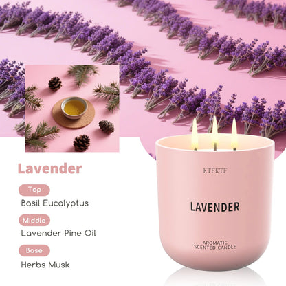 KTFKTF Lavender Scented Candles for Women - Aromatherapy Candle for Relaxation & Sleep Calm, 14.1oz Soy Candles for Home Scented, Birthday Mothers Day Candle Gifts for Women Mom