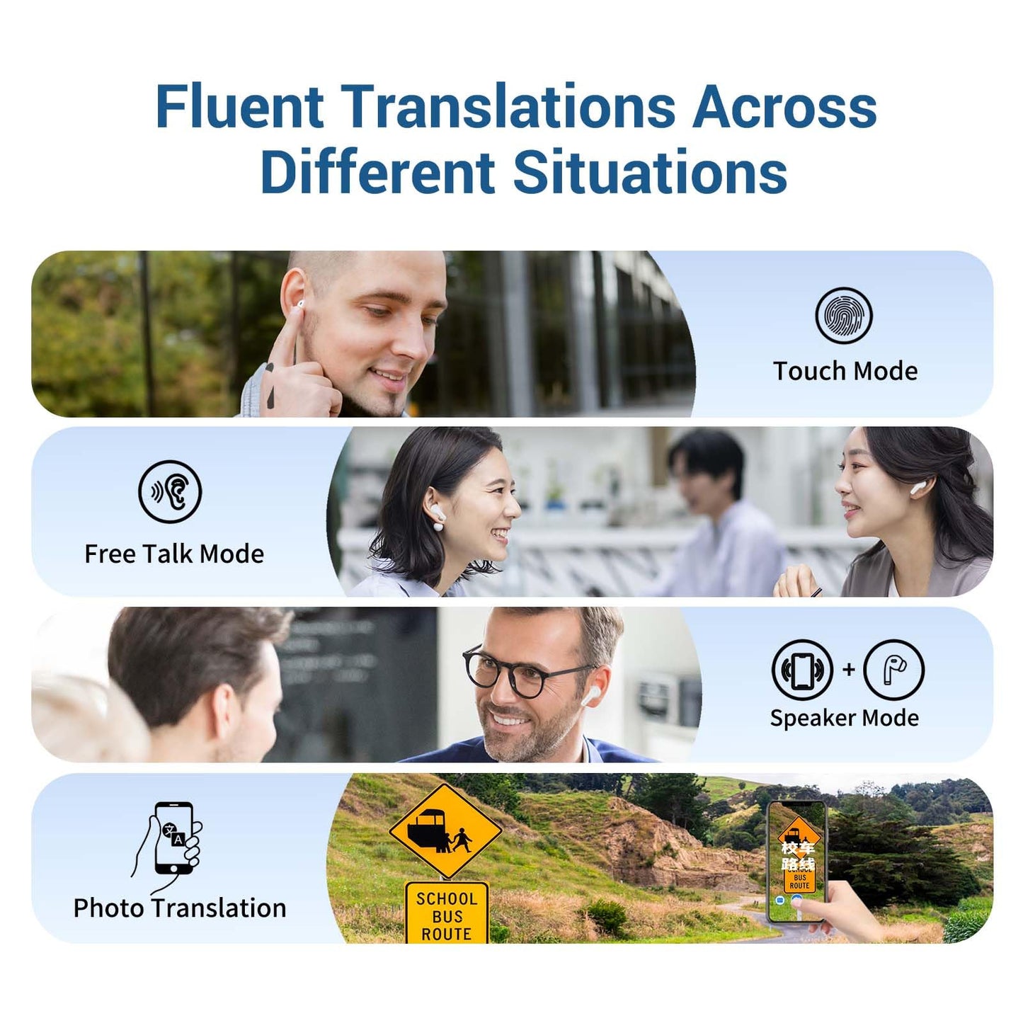 Anfier M3 AI Translation Earbuds Real Time, Language Translator Device in 144 Languages, 3-in-1 Offline Two-Way Audífonos Traductores, Live Translate Headphones, No Subscription Required (Black)