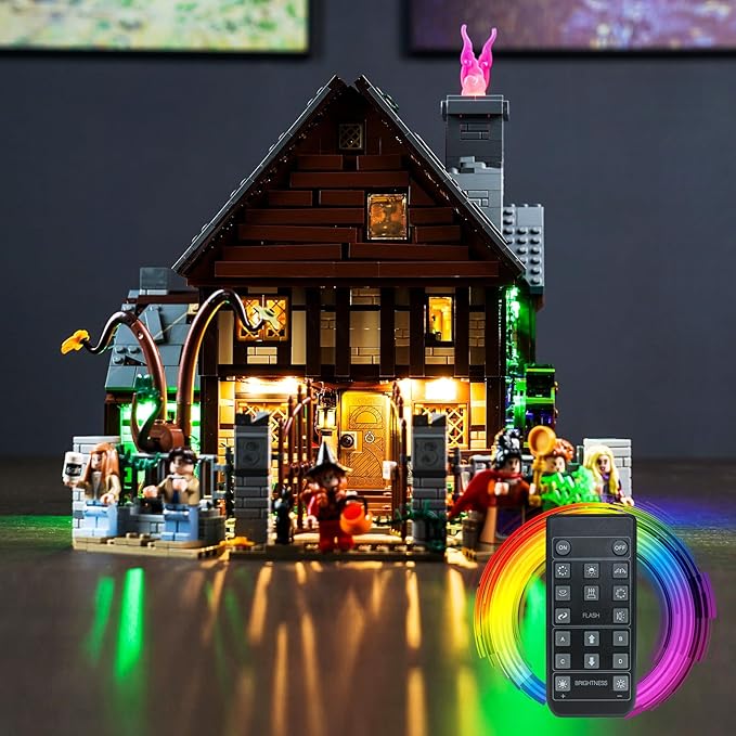 BrickBling LED Lighting Compatible with Lego 21341 Hocus Pocus: The Sanderson Sisters' Cottage Remote Control Version Light (Lights Only No Model)