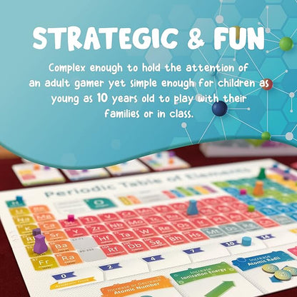 Periodic: A Game of the Elements | Periodic Table Board &amp Card Game About Atoms Elements &amp Compounds | A Strategy Board Game for Gamers &amp Educational Science Game for Kids or Family Game