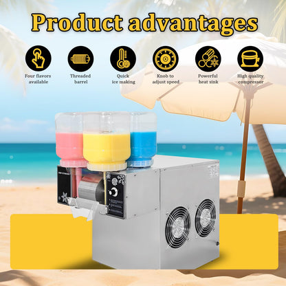 Kolice Commercial Electric Shaved Ice Machine,Snow Cone Shaver,Snow Flake Ice Machine-264 lbs/Day, 4 Feeding Buckets with Four Flavors for Choice by Manual, for Restaurant, Food Van, Desert Shops,etc