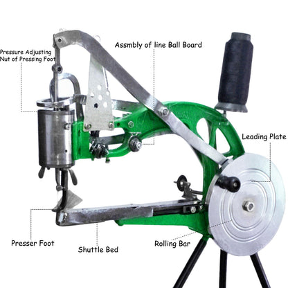 YEQIN Shoe Repair Machine Handheld Leather Sewing Machines Cobbler Stitching Industrial Heavy Duty Maquina de Coser Manual Nylon Line for Bags, Tents, Clothes, Quilts, Coats, Trousers