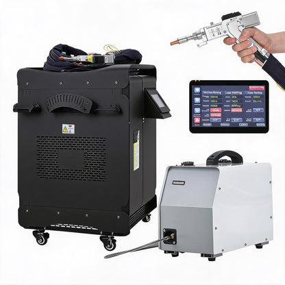 Garvee 1500W(0.874mW) Laser Welding Machine with Auto Wire Feeder Cable, Professional Handheld Laser Metal Welder Class 2 with Built-In Chiller for Welding, Cutting and Cleaning 3 In 1