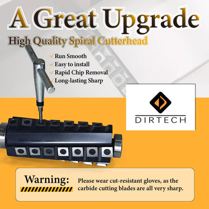6 Inch Spiral Cutter Head for Jet 6” jj-6csdx Long Bed Jointer Woodworking Spiral Helical Cutterhead with 28 Pieces Reversible Carbide Inserts
