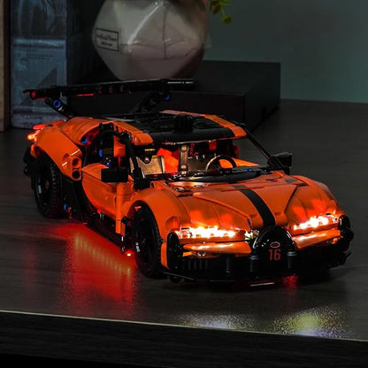 Upgraded Led Light Kit Compatible with Lego Bugatti Chiron Pur Sport Hypercar Building Set Lights Decoration Compatible with Lego 42222 Best Gifts for Adults (Model Not Included)