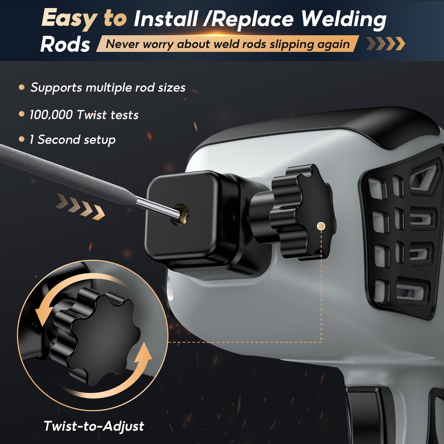 Tvgoo Portable Handheld Welding Machine - 110V IGBT Inverter Handheld Welder, 20-120A ARC Adjustable Current, Hot Start & Anti-Stick for 3/32"-1/8" Welding Rods(Grey)