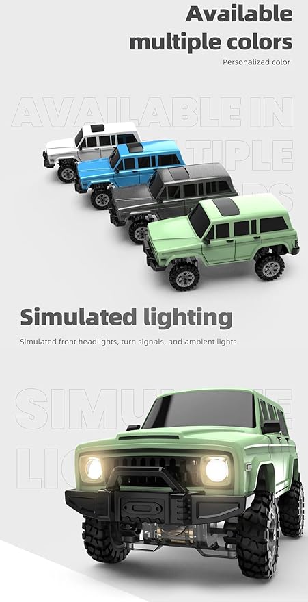 SNICLO 1:64 Mini 4WD RC Off-Road Car 2.4G Full Proportional Control Metal Driveshaft Multi-Link Chassis Independent Suspension RTR Electric Climbing Vehicle(Green/RTR Version)