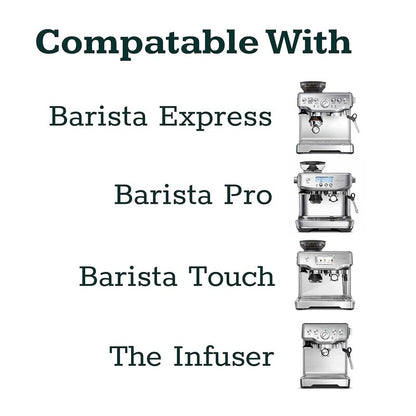 Evergreen Coffee | 54mm Bottomless Naked Portafilter Wood Handle with filter basket + Tamp Mat 304 Stainless Steel. For Breville Barista Express Pro touch, BES870XL, BES870BSXL, BES78VSS, BES880BSS