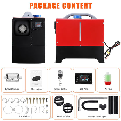 5KW Diesel Air Heater,Diesel Heater All In One 12V With Lcd Display, Remote Control,Silencer, Fast Heating,for Rv Truck, Boat, Camper, Car Trailer, Motorhomes, Caravans