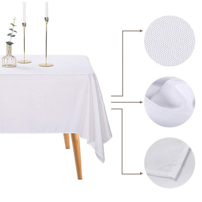 Ascoza 2pack 60x120 Inch White Rectangular Tablecloth 6 Feet Table Cloth in Polyester Fabric for Wedding/Banquet/Restaurant/Parties