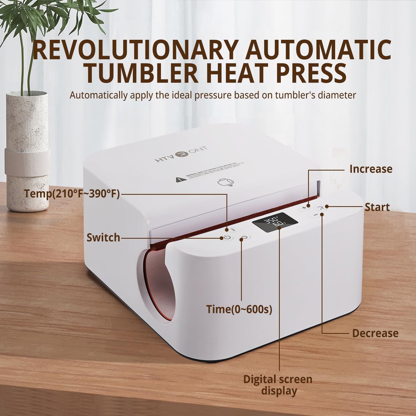 HTVRONT H17 Phone Cases Heat Press Automatic Vacuum Heat Press Machine for Phone Cases (Compatible with iPhone)+ Tumbler Heat Press Machine