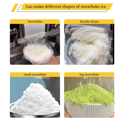 Kolice Commercial Electric Shaved Ice Machine,Snow Cone Shaver,Snow Flake Ice Machine-264 lbs/Day, 4 Feeding Buckets with Four Flavors for Choice by Manual, for Restaurant, Food Van, Desert Shops,etc