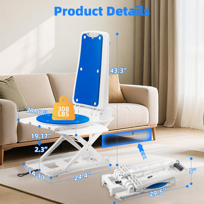 Lift Chair, Chairs Lift Assist Devices for Seniors, Electric Chair Lift Assist for Elderly, Device to Lift Elderly Off Floor, 300 Lbs Capacity, Safety & Waterproof Design, Net Weight 24 Lbs (Blue)