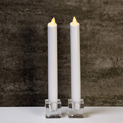 Aglary 4PCS Square Glass Taper Candle Holders for Table Centerpiece. Decorative Crystal Candle Stick Holder Sets. Candle Stand for Wedding, Dinning, Party.