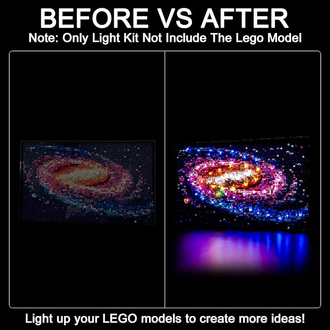 Upgraded Led Light Kit for Lego The Milky Way Galaxy Building Set Remote Control Version Compatible with Lego 31212 (Model Not Included)
