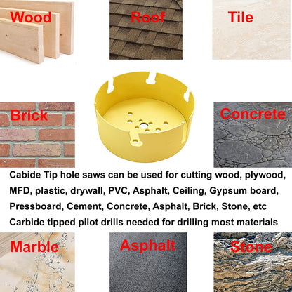 MaxTool 12" TCT Hole Saw 305mm Carbide Tip Holesaw 2.25" Deep with 5/8-18 Thread for Cutting Asphalt Brick Concrete MDF Tough Material; CT00Y57R1200E