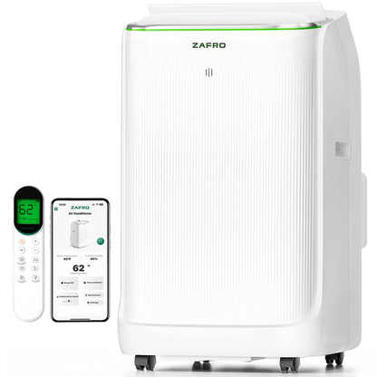 ZAFRO Smart Inverter Portable Air Conditioners, 14000 BTU (10000 BTU SACC) Dual Hose Portable AC Unit with Energy Saving/Ultra Quiet(42dB)/Drainage-free Cooling/APP/Remote for Multi-Scenario Use