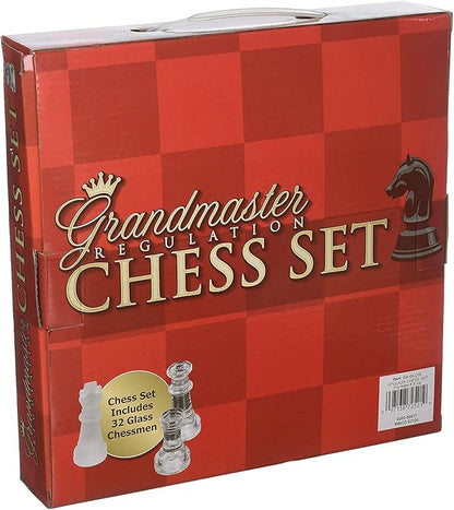 The Dreidel Company Elegant Glass Chess Set Board Games Great for Prizes (10 Glass Chess Set)